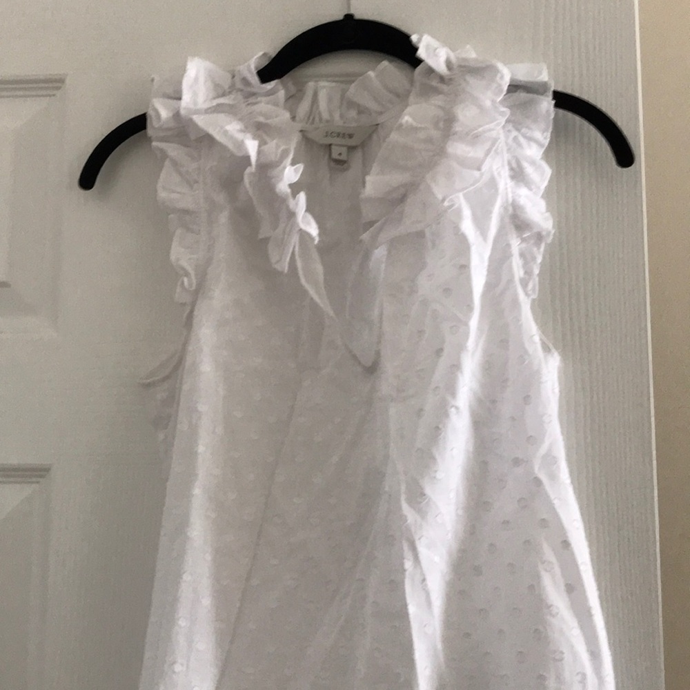J Crew ruffle neck shirt